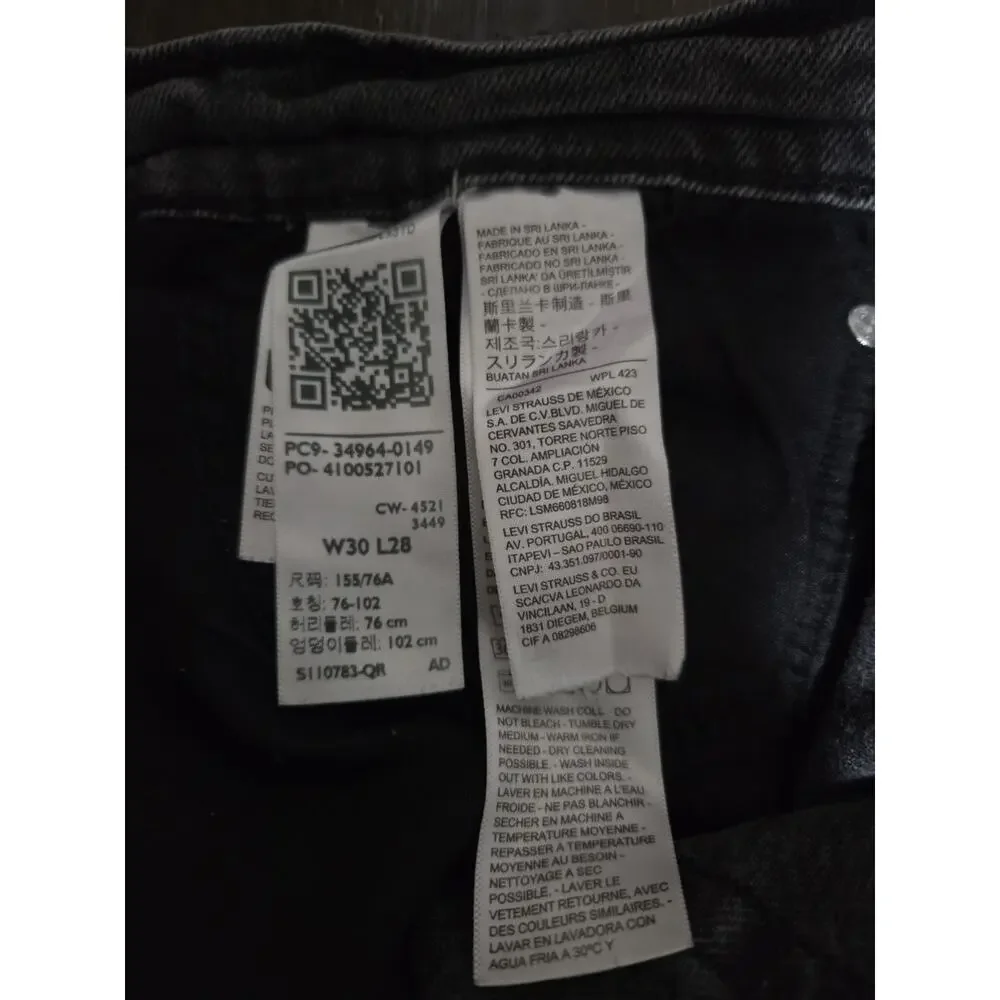 Levis Womens Jeans Black Size 30 Wedgie Straight Denim Stretch Cotton Distressed - Picture 9 of 11